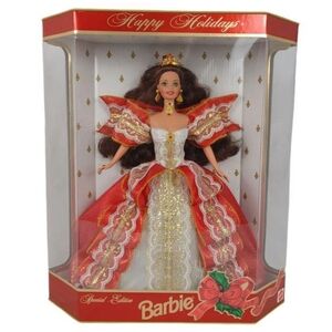 NIB 1997 BRUNETTE HOLIDAY BARBIE DOLL